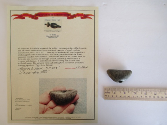 Middle Archaic Crescent Pick Bannerstone