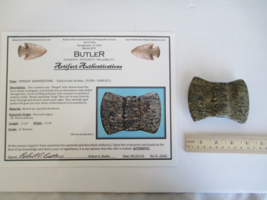 Early to Late Archaic Winged Bannerstone