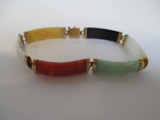 14K Multi-Color Jade Bracelet