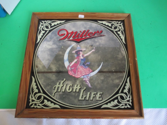14" 1980 Miller High Life Girl in the Moon Mirror