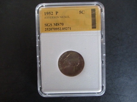 1952-P SGS MS70 Jefferson Nickel