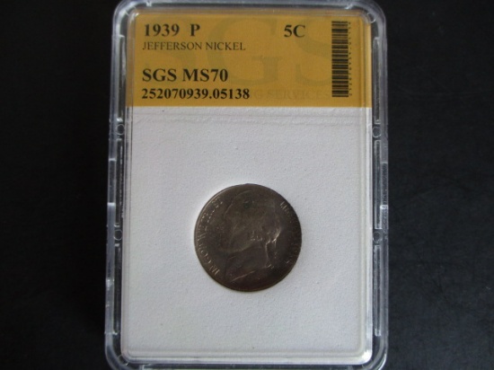 1939-P SGS MS70 Jefferson Nickel