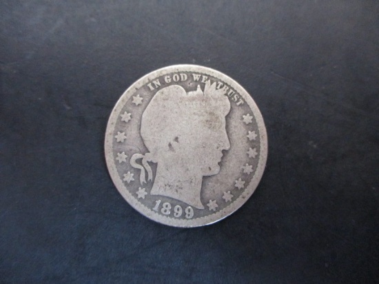 1899 O Barber Silver Quarter