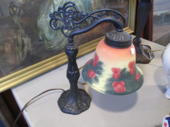 12" Reproduction Lamp- Reverse Painted Style