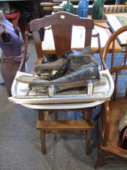 Primitive High Chair and Skate Lot