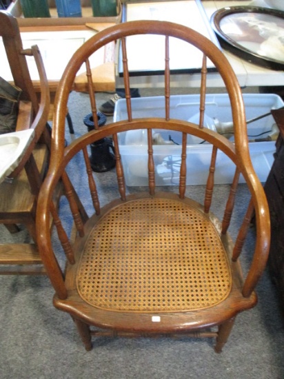 Captain's Cane Seat Oak Chair