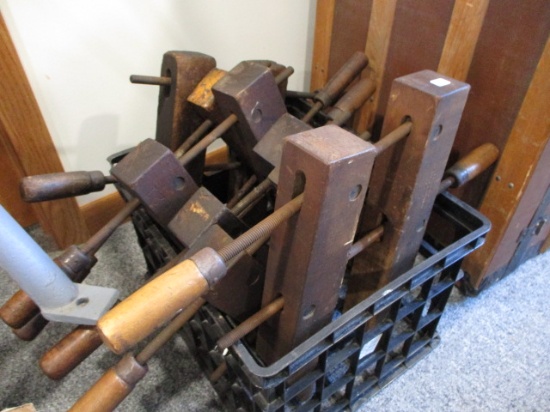 Lot of 6- Large Jorgensen Wooden Clamps