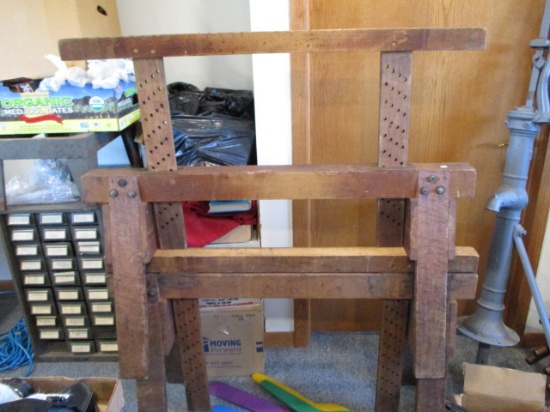 Pair of Adjustable Primitive Saw Horses