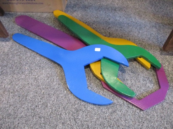 Lot of 4- Large Scale Industrial Wrenches