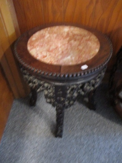 Carved Marble Top Stool