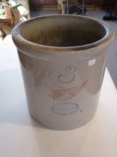 3 Gallon Red Wing Large Wing Crock