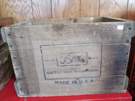 16"x11" United Shoe Machy Corp Wooden Crate