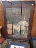 Ghiradelli Chocolate and Cocoa Advertising on wood
