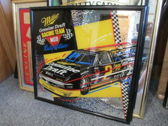 Miller MGD Rusty Wallace Advertising Mirror