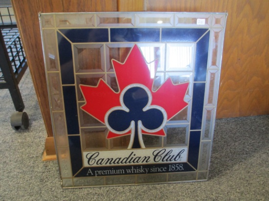 Canadian Whiskey Advertising Glass Panel