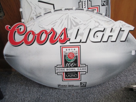 Coors Light Advertising Tin Tacker Rose Bowl Sign-B