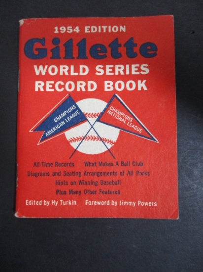 Gillette 1954 World Series Record Book