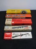 Lot of Five Air Rifle Scopes in Original Boxes