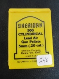 Vintage Sheridan Cylindrical 5mm Pellet NOS Containers
