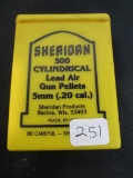 Vintage Sheridan Cylindrical 5mm Pellet NOS Containers