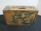 Early Wooden Ammo Box with Contents