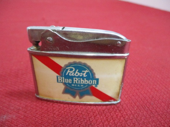 Crown Chrome Pabst Blue Ribbon Pocket Lighter
