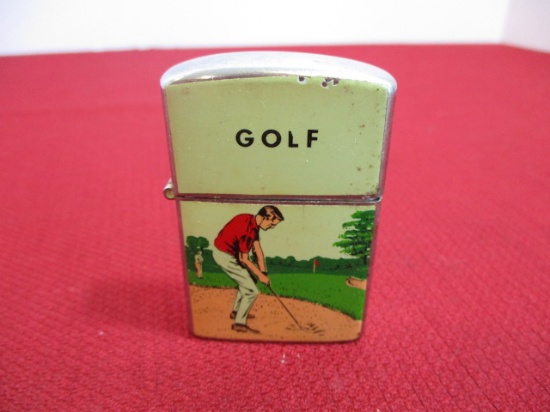 Vintage "Penguin" High Quality Flip-Top Pocket Lighter with Golf Design