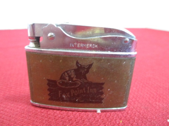 Vintage "Intermerch" Automatic High Quality Pocket Lighter with Fox Point Inn Design