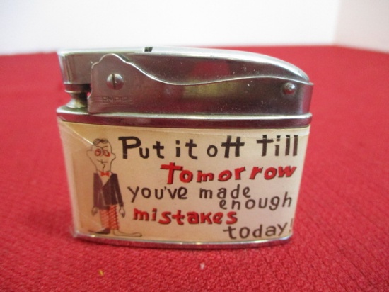 Vintage "Empire" Automatic High Quality Pocket Lighter with "Put it off…" Design