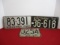 Vintage 1935/39 Wisconsin License Plates-Lot of 3