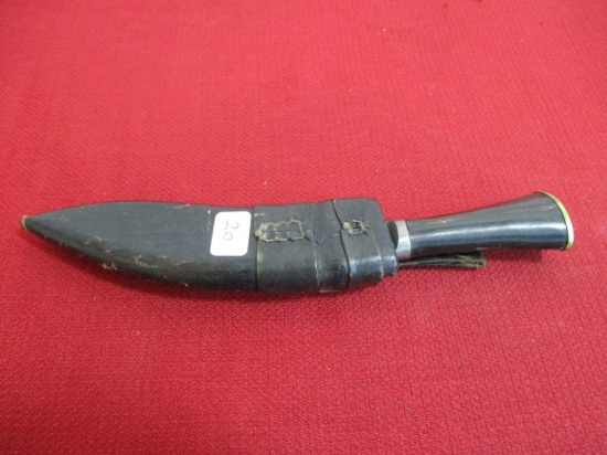 WWII Era Gurkha Style Knife in Leather Sheath