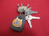 Vintage Set of Keys with Triumph Leather Keychain