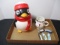 Penguin Cookie Jar, Cup and Lighter Lot