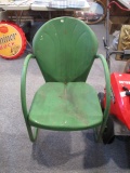 Vintage Green Metal Outdoor Chair