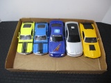 Lot of 5 Die Cast and Other Ford Mustang Scale Model cars