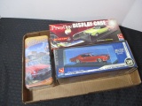 Pair of Die Cast Display Cases and 500 piece Ford Mustang Puzzle