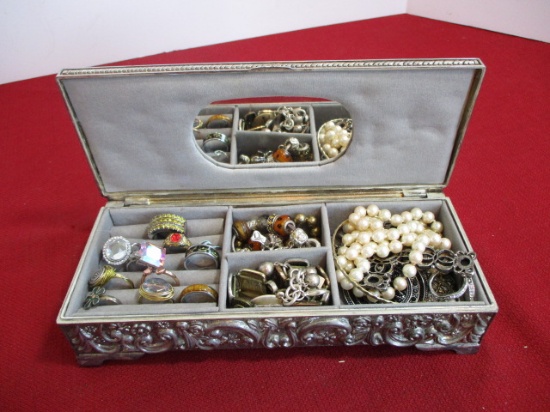 Godinger Silver Jewelry Box packed full
