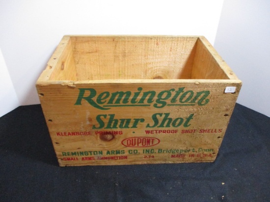 Remington Shur Shot Advertising Crate with Marshall & Wells Tag