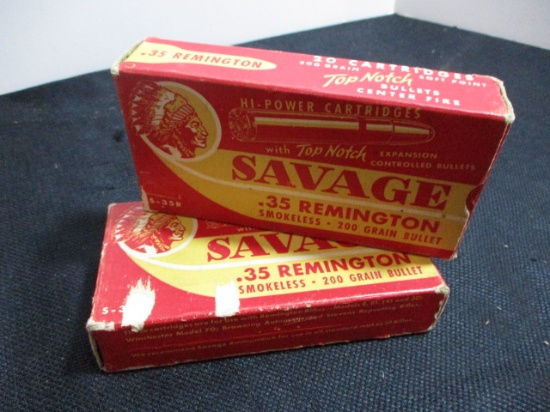 Vintage Savage .35 Remington-1 Full Box of 20 Plus 20 Spent Cartridges