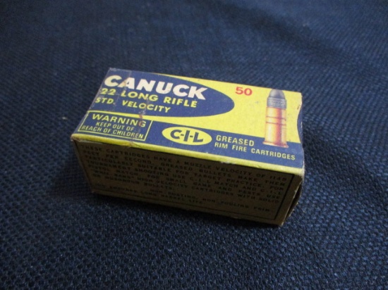 Canadian Industries Vintage Canuck .22 Long Rifle-1 Full Box of 50