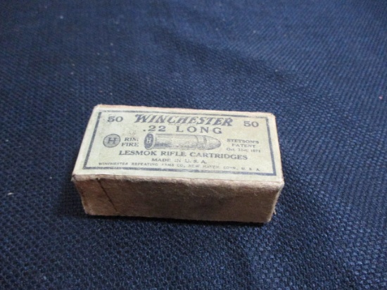 Winchester Vintage .22 Long Rifle Two-Piece Box-1 Full Box of 50