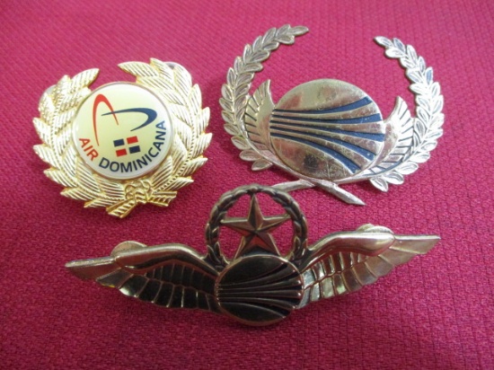 Air Dominica and Other Pilots Hat Insignia and Wings