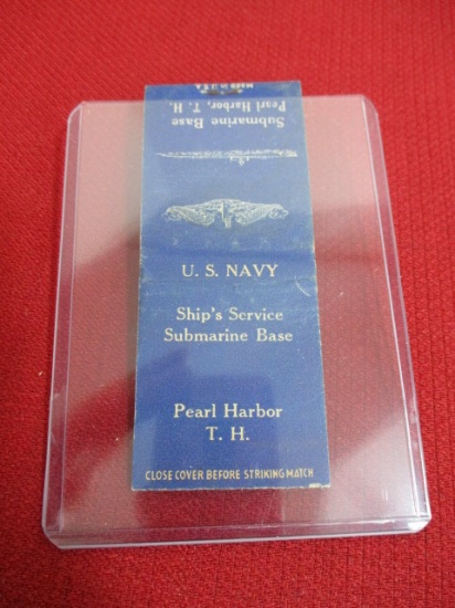 U.S. Navy Ships Service Submarine Base Matchbook