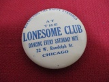 The Lonesome Club Advertising  Mirror Button