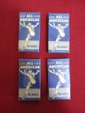 NOS All American Fine Chrome Steel Shaving Razors-Lot of 4 Packs