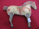 Wood and Tin Lithograph Horse