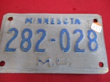 Motorcycle Minnesota License Plate