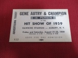 1959 Gene Autry & Champion Ticket Stub