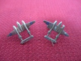 WWII Sterling Silver Airplane Earrings