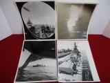 WWII U.S. Ships Photos Lot of 4